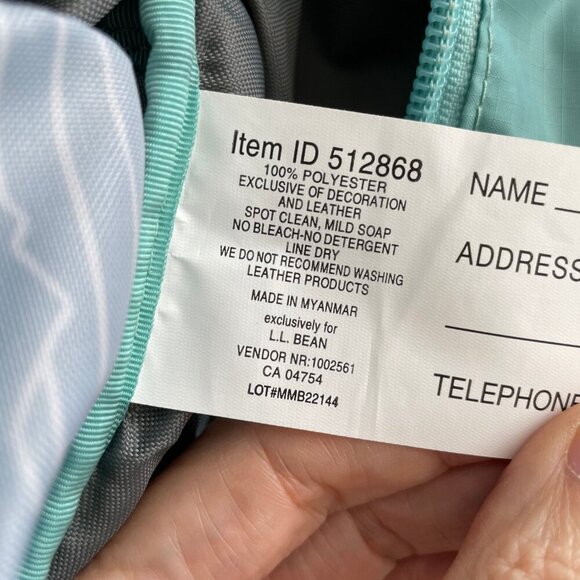 L.L.Bean Stowaway Sling Pack Polyester Zip Bag Soft Juniper Red Strap Sz OS NWOT - Picture 10 of 14